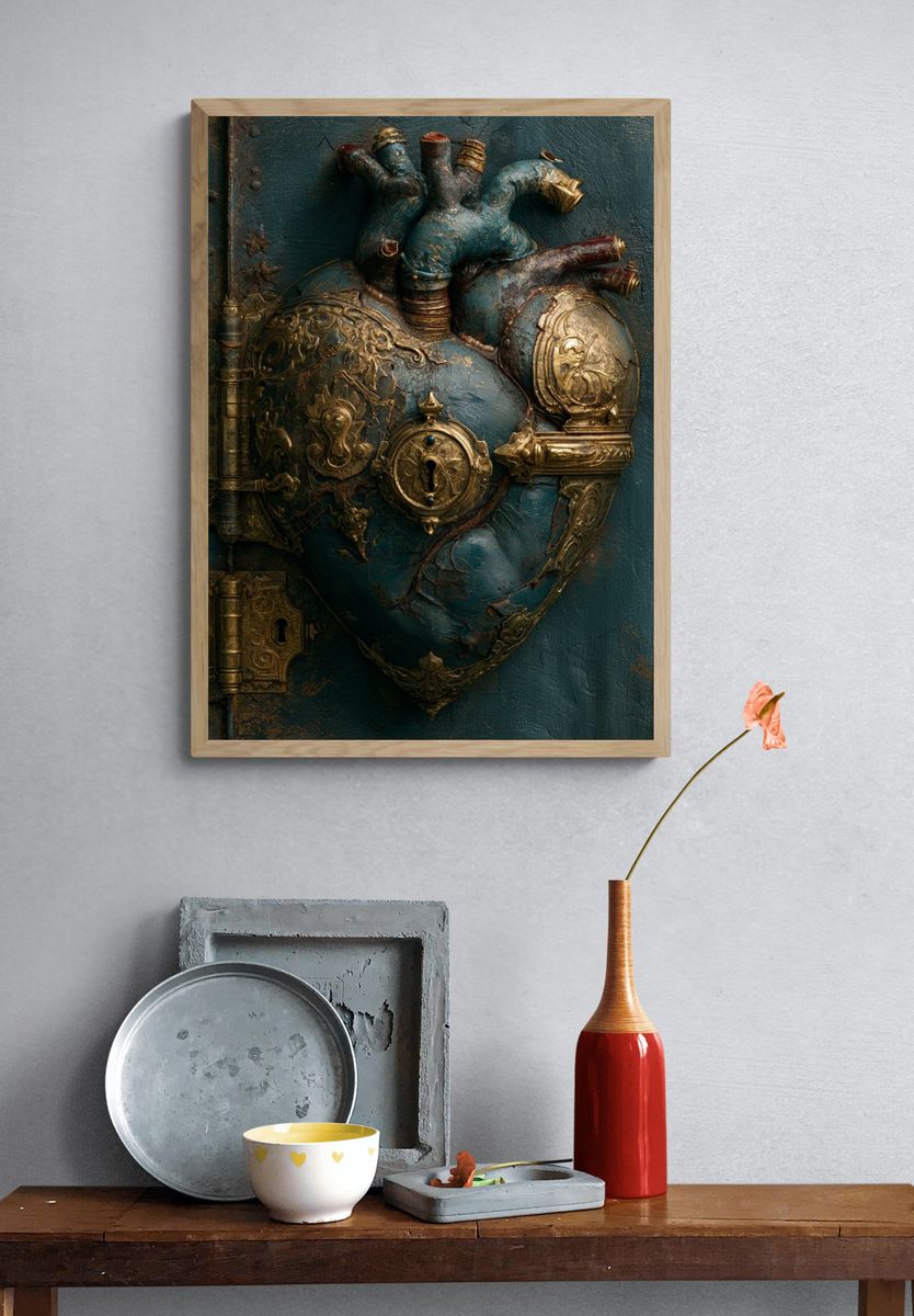 Steampunk Heart — Fine-Art Print. — room view 3