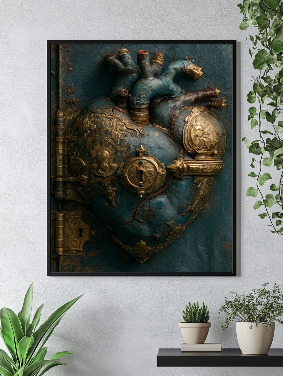 Steampunk Heart — Fine-Art Print. — room view 4