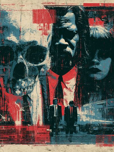 Skull Noir Collage Poster.