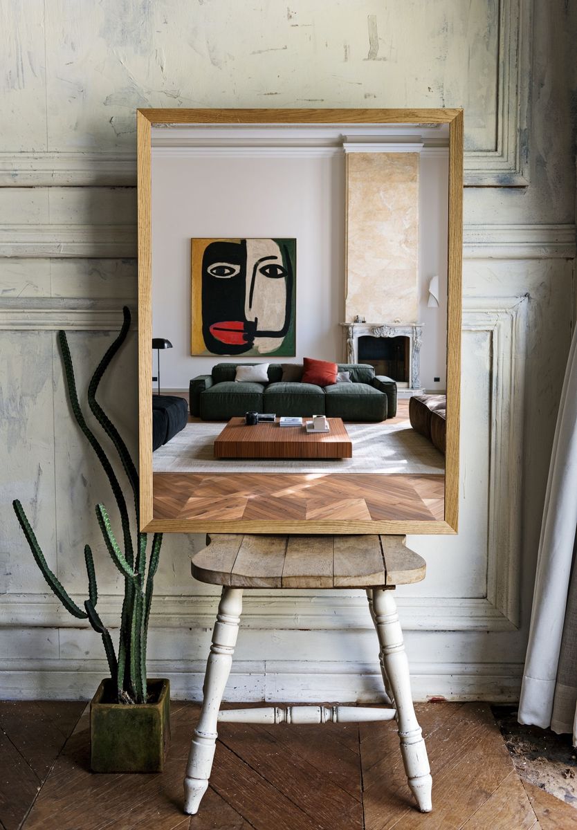 Abstract Face Contemporary Print. — room view 1