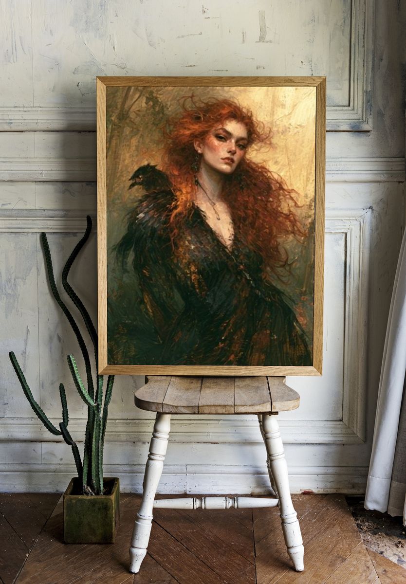 Red-Haired Woman Fine-Art Poster. room preview