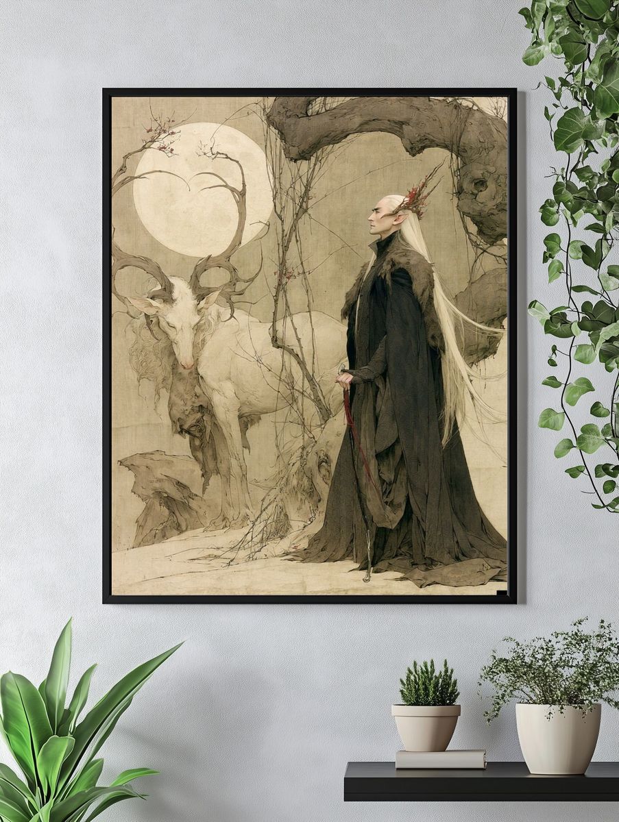 Elven Stag Fantasy Print. — room view 4