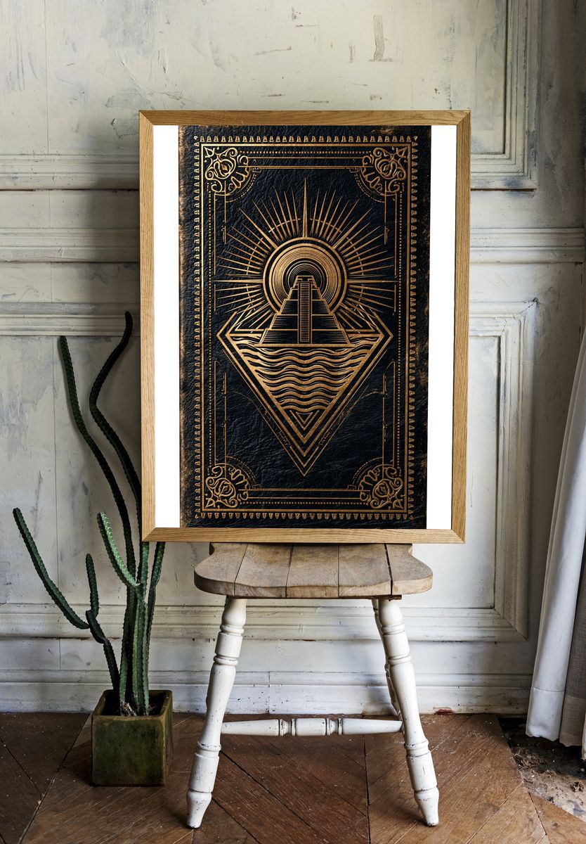 Art Deco Sunburst Pyramid Poster. room preview