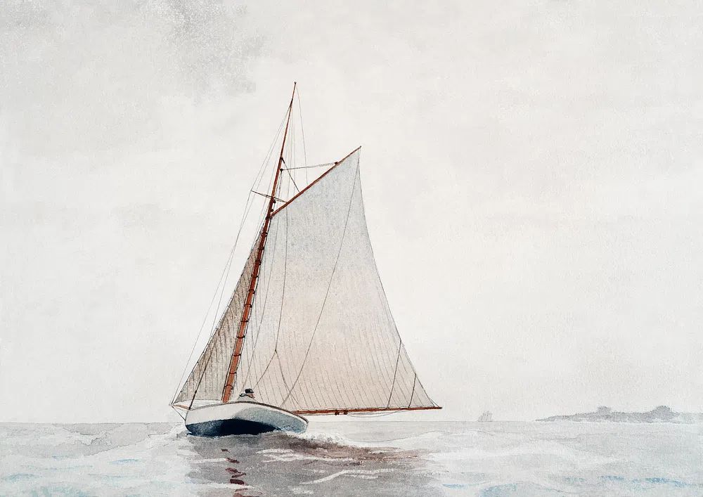 Sailing Gloucester (ca.1880) Winslow Homer. poster detail