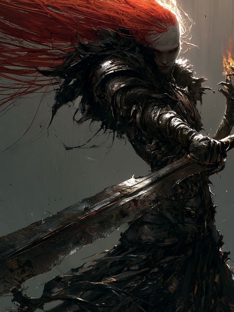 Crimson Warrior Fine-Art Print. poster — fine-art art