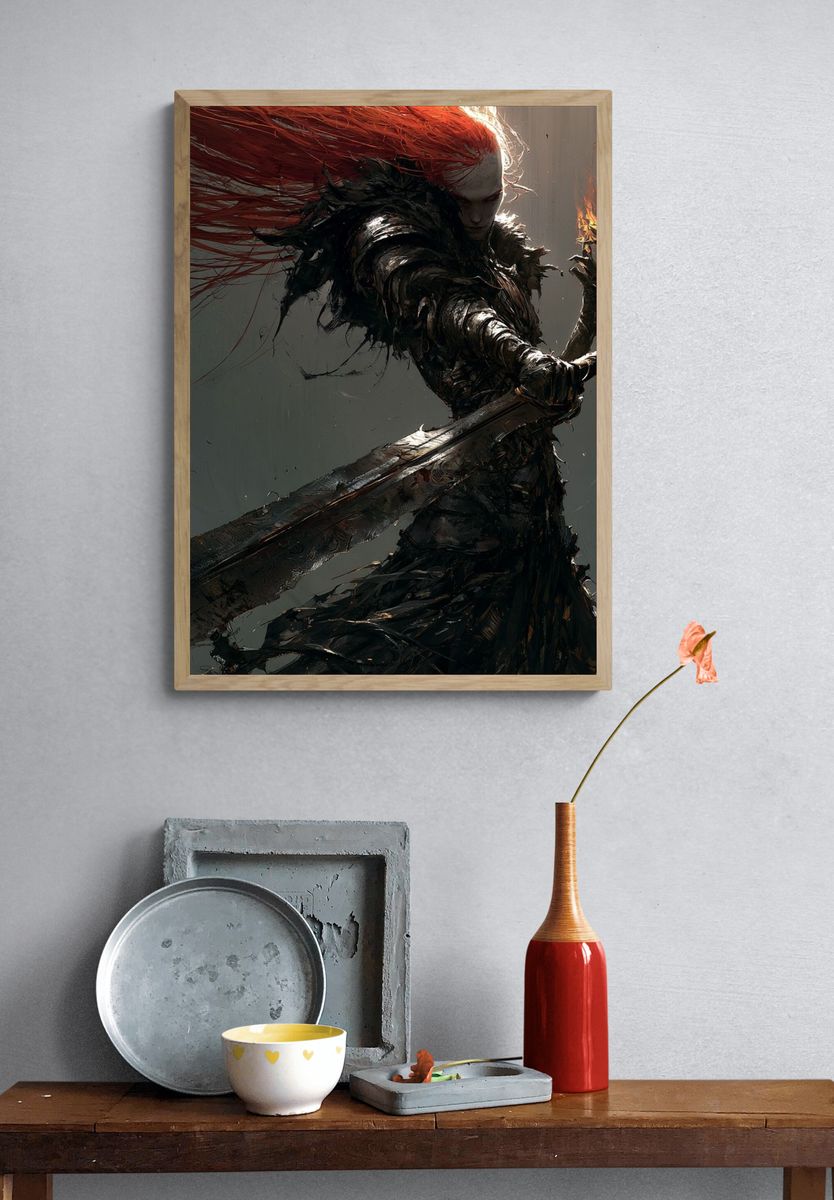 Crimson Warrior Fine-Art Print. — room view 3
