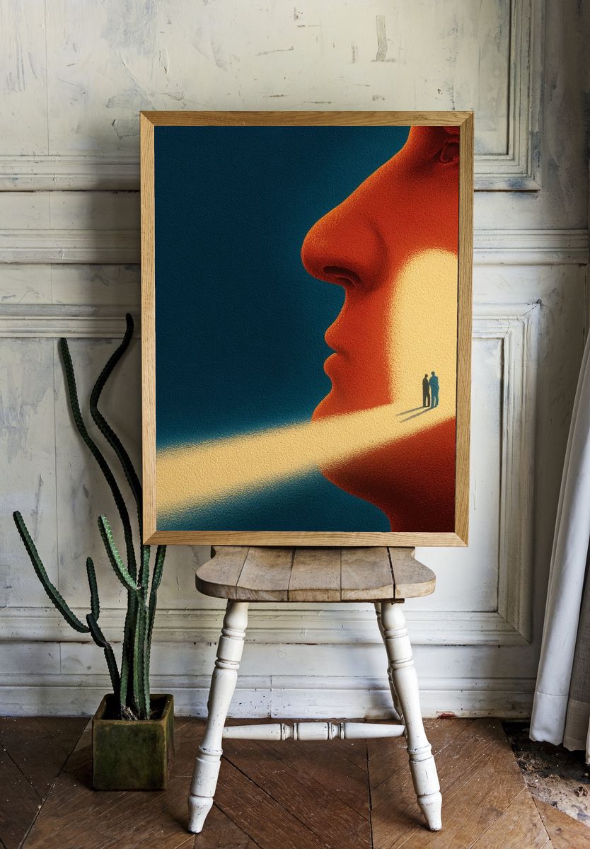 Surreal Face Portal Print. — room view 1