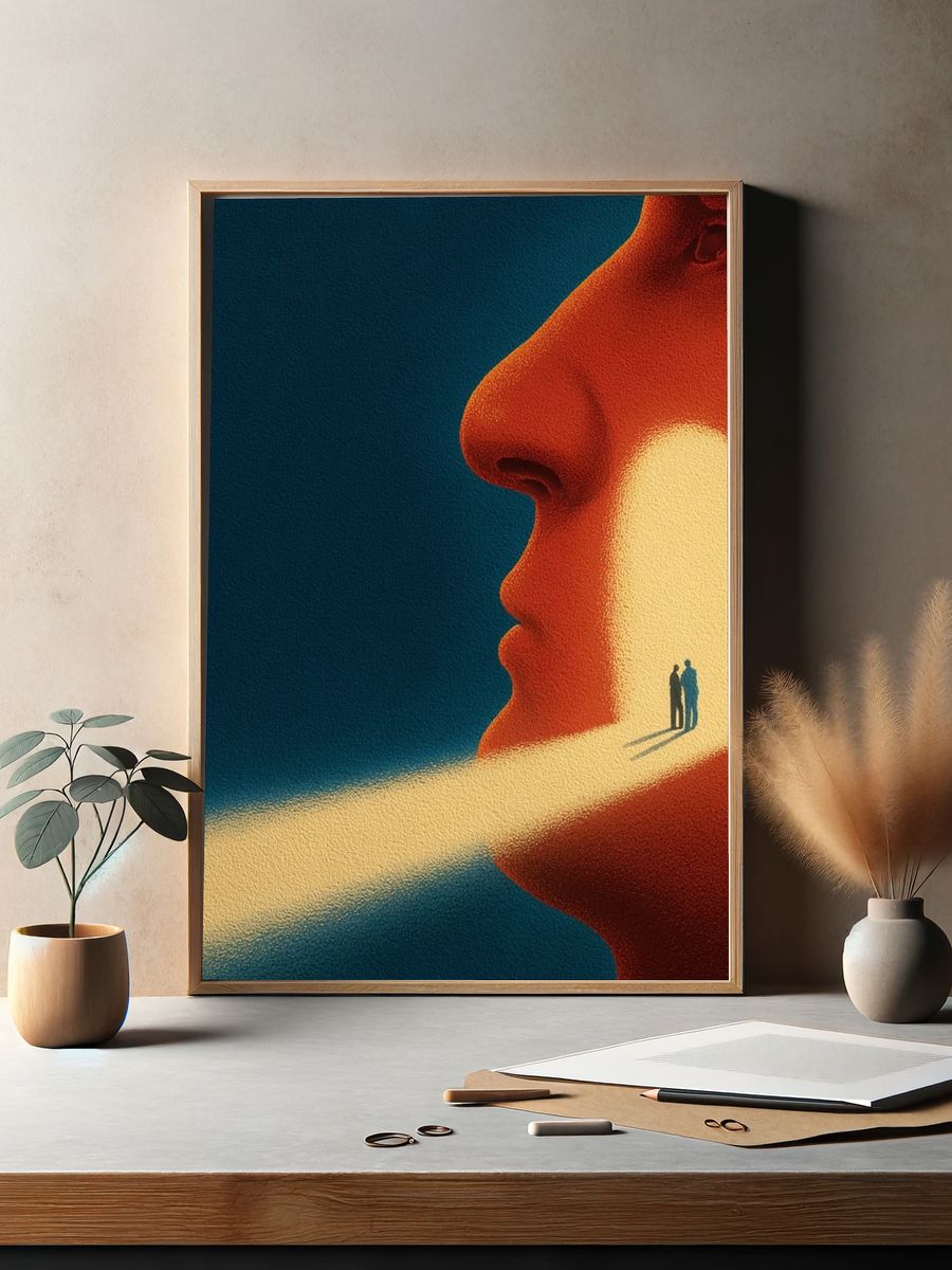 Surreal Face Portal Print. — room view 2