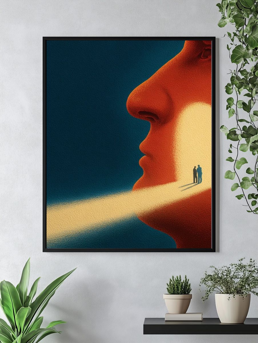 Surreal Face Portal Print. — room view 4