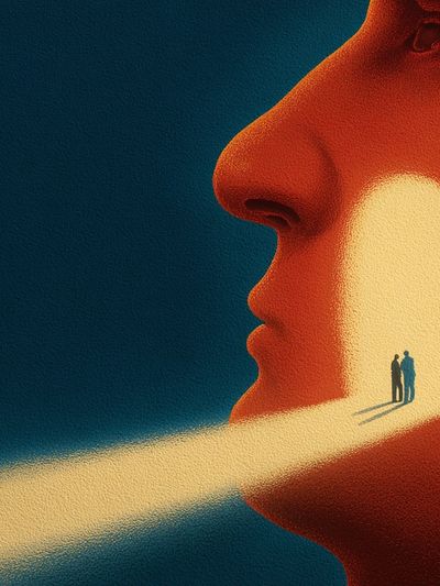 Surreal Face Portal Print. poster print