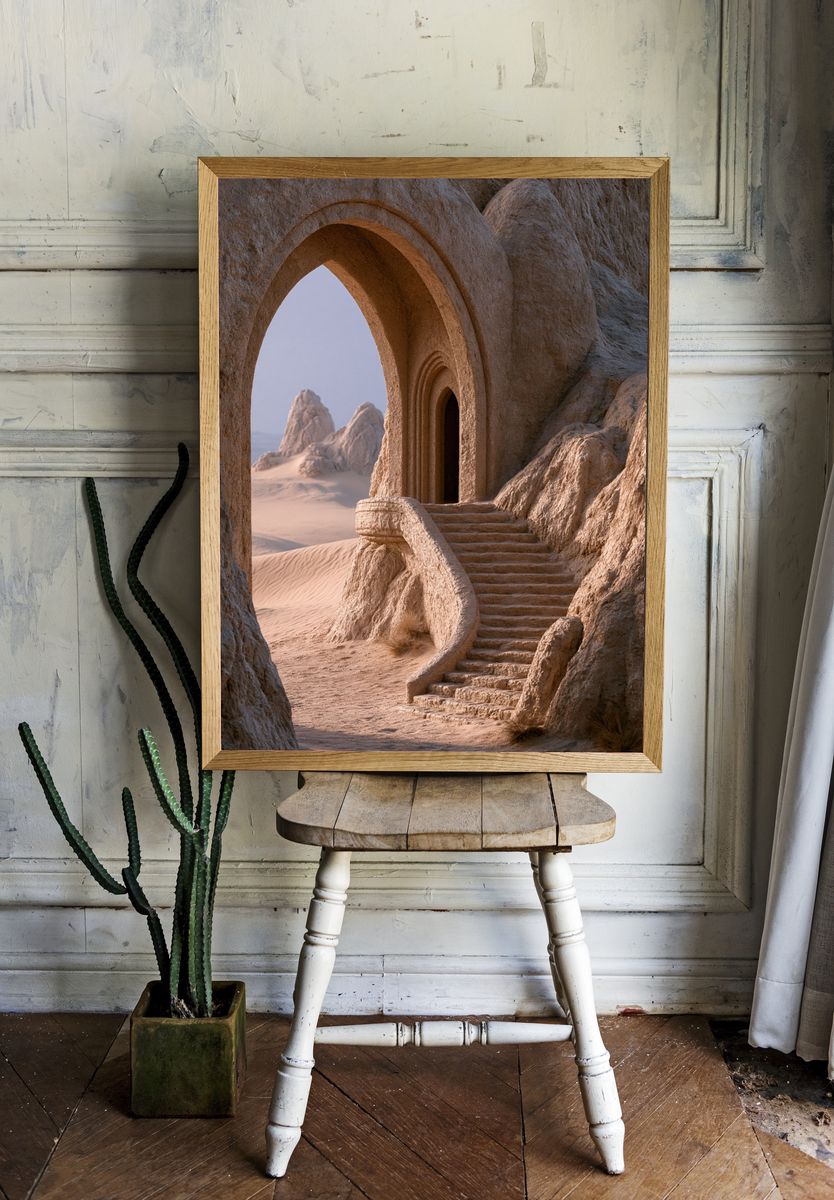 Desert Archway Fantasy Print. room preview