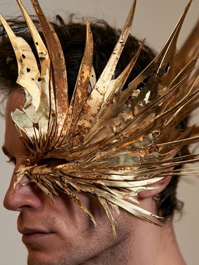 Golden Mask Portrait Print. poster