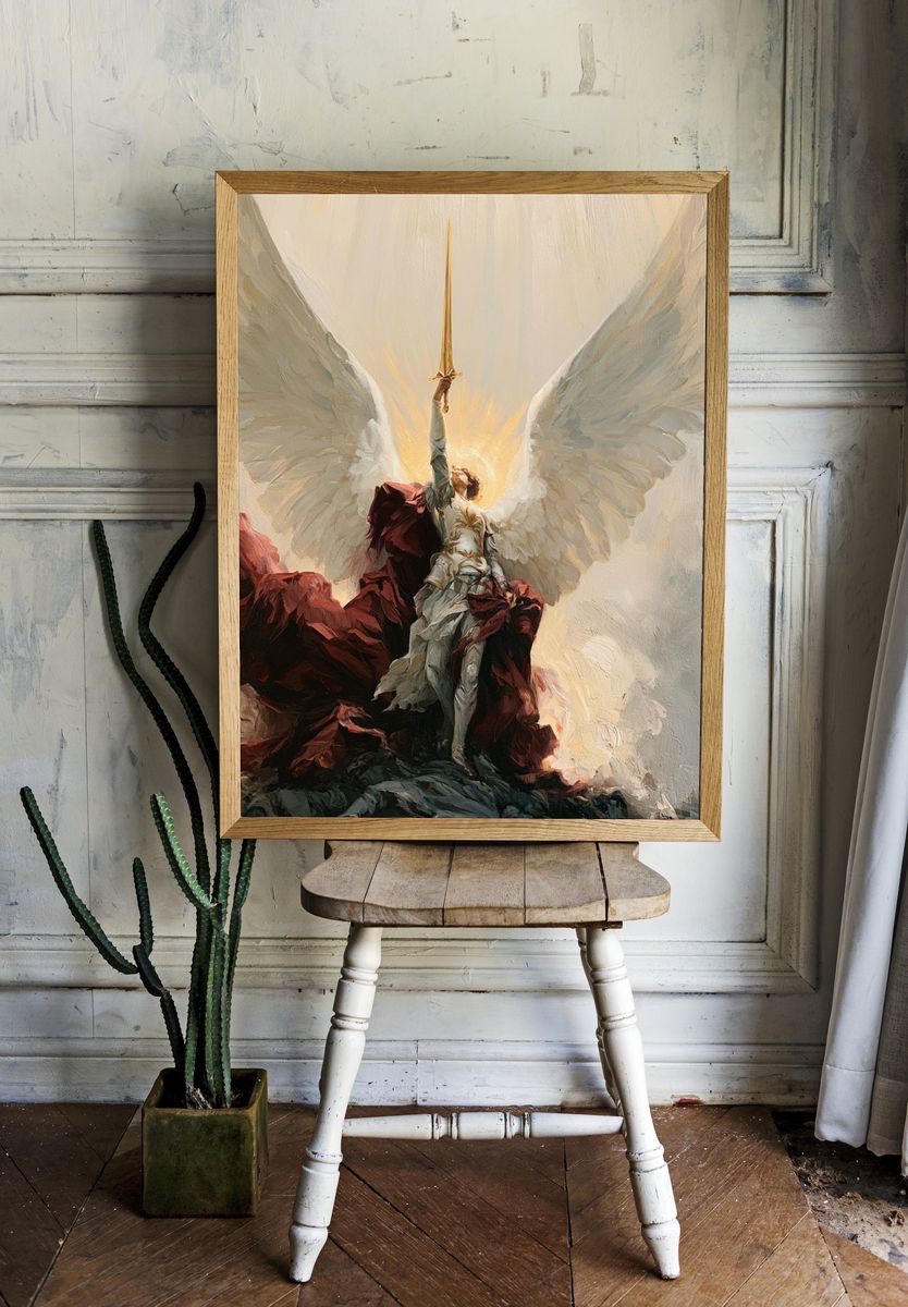 Winged Warrior Fantasy Print. — room view 1