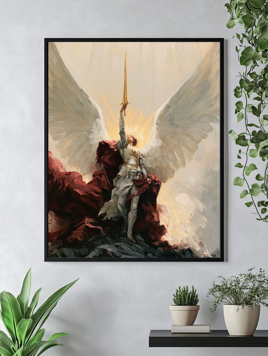 Winged Warrior Fantasy Print. — room view 4