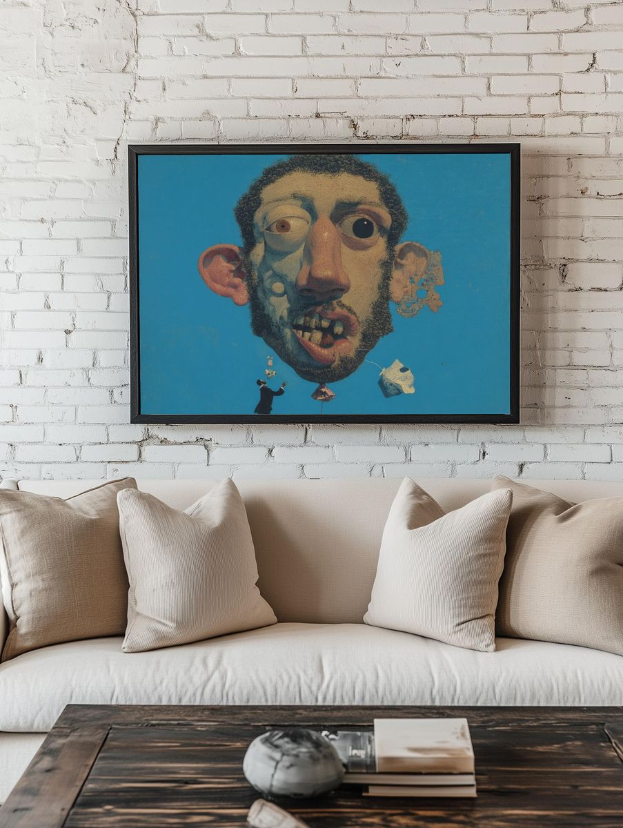 Surreal Face Collage Print. — room view 1