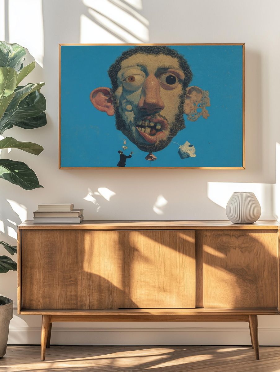 Surreal Face Collage Print. — room view 3