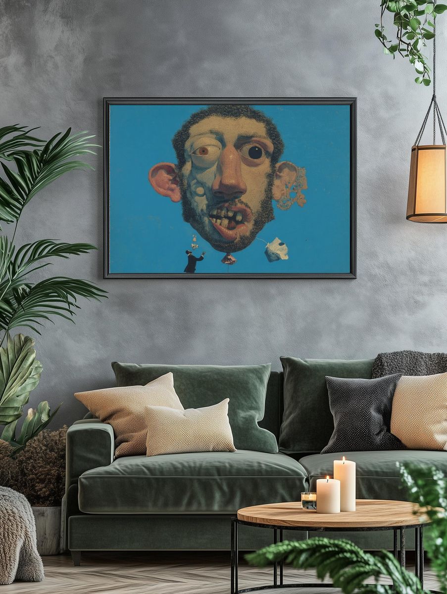 Surreal Face Collage Print. — room view 4