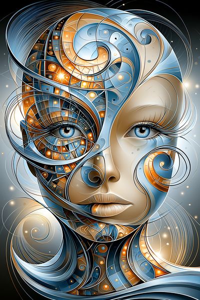Surreal Cosmic Face Print.