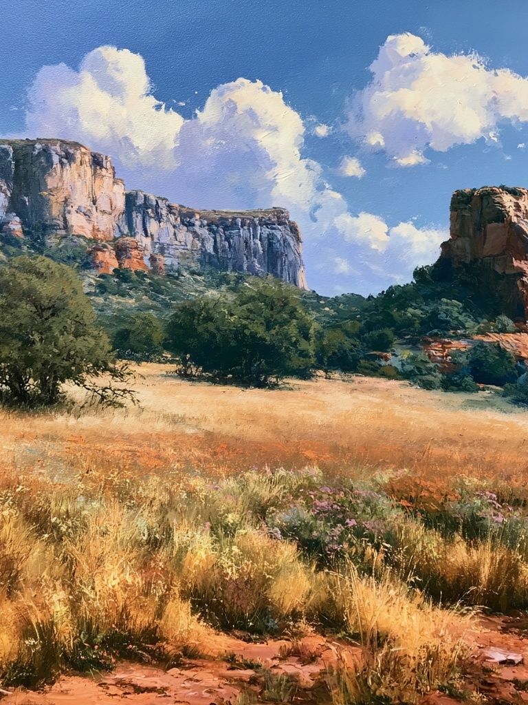 Sunlit Canyon Landscape Print. poster detail