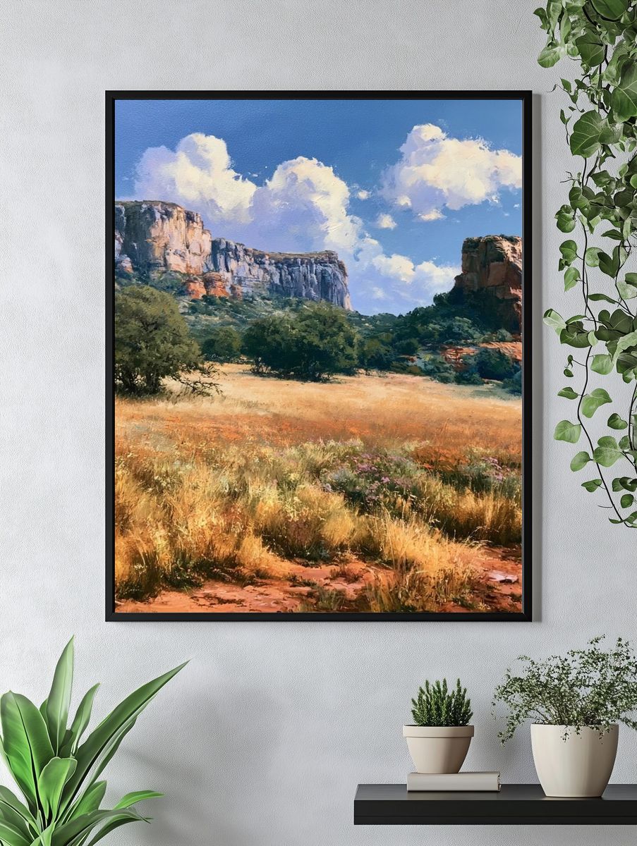 Sunlit Canyon Landscape Print. — room view 4