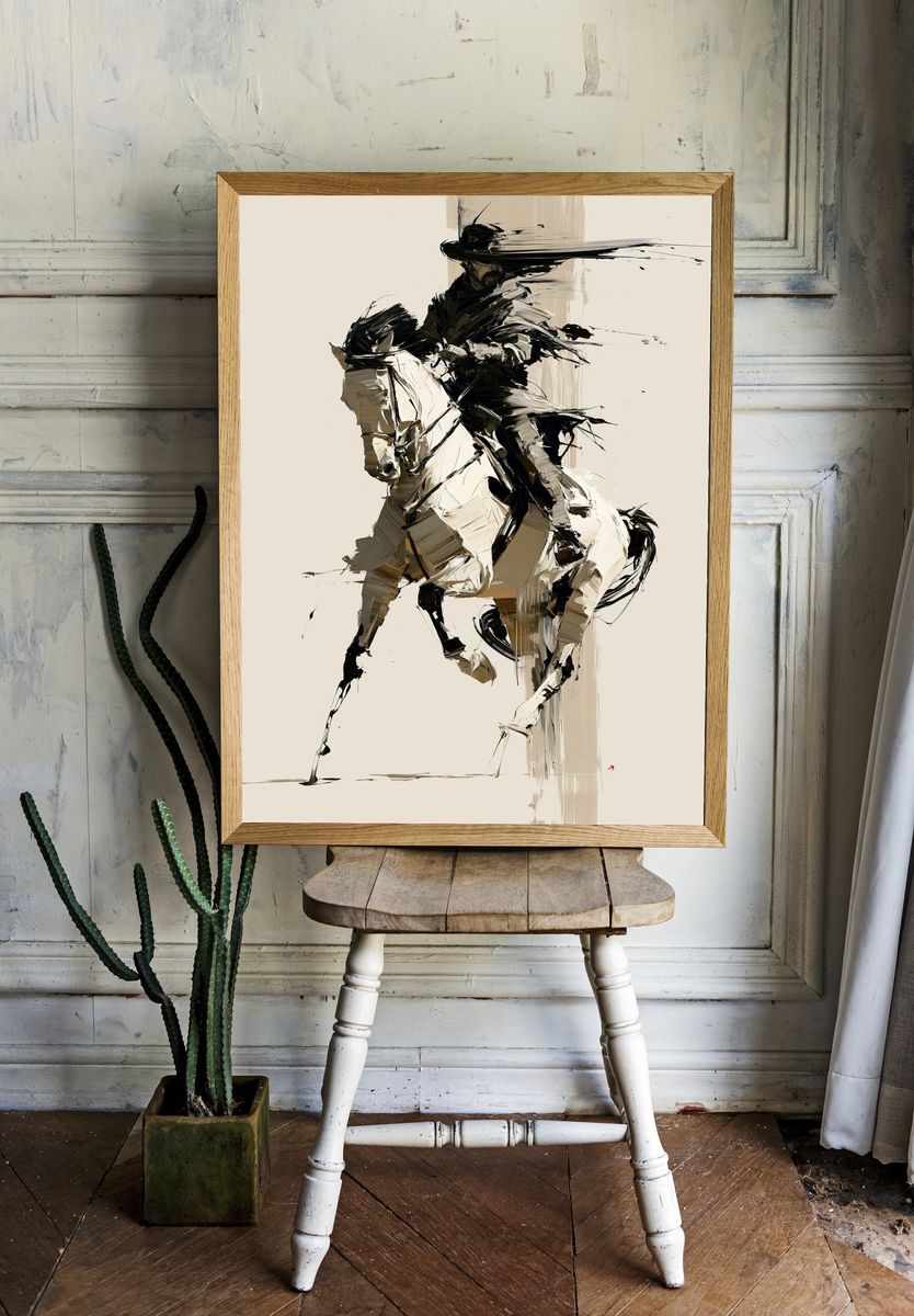 Galloping Horse Abstract Poster. — room view 1