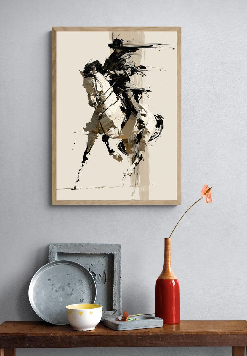 Galloping Horse Abstract Poster. — room view 3