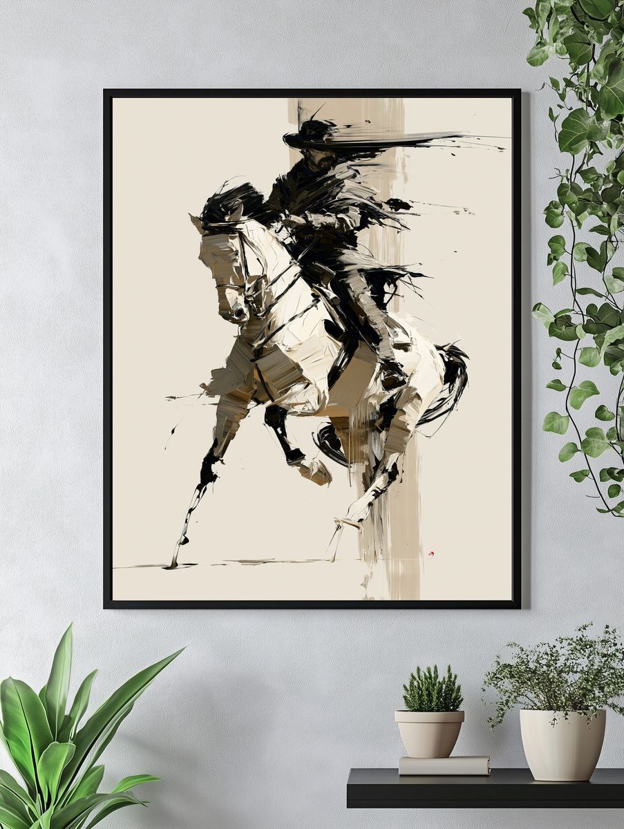 Galloping Horse Abstract Poster. — room view 4