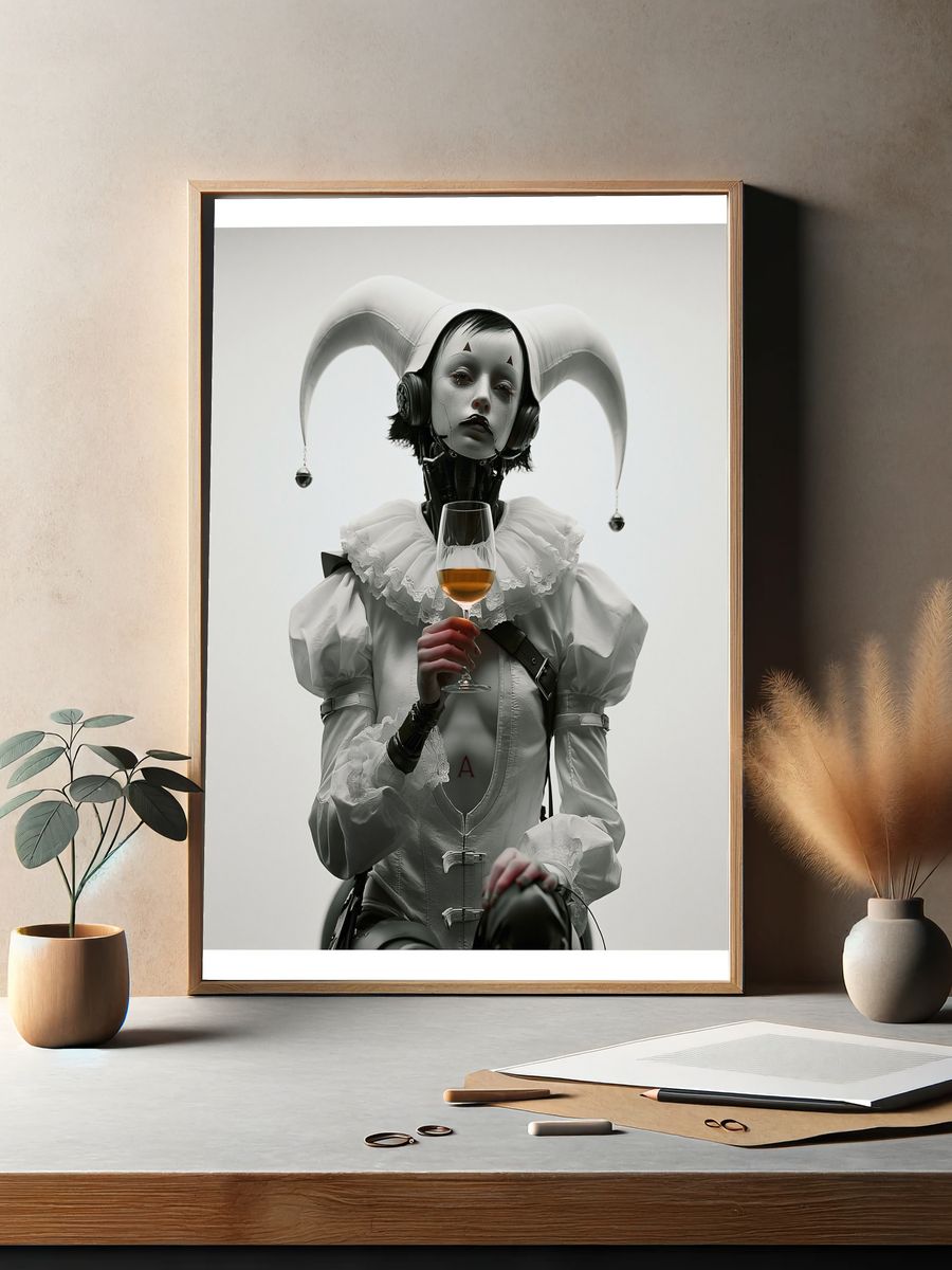 Surreal Jester Portrait Print. — room view 2