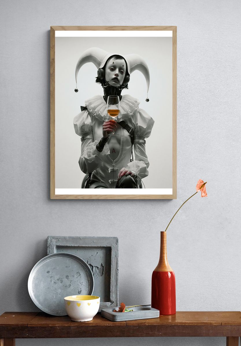 Surreal Jester Portrait Print. — room view 3