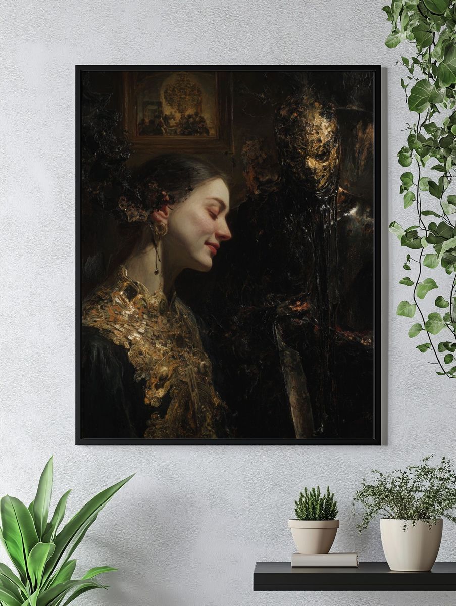 Gilded Portrait Surrealism Poster. — room view 4