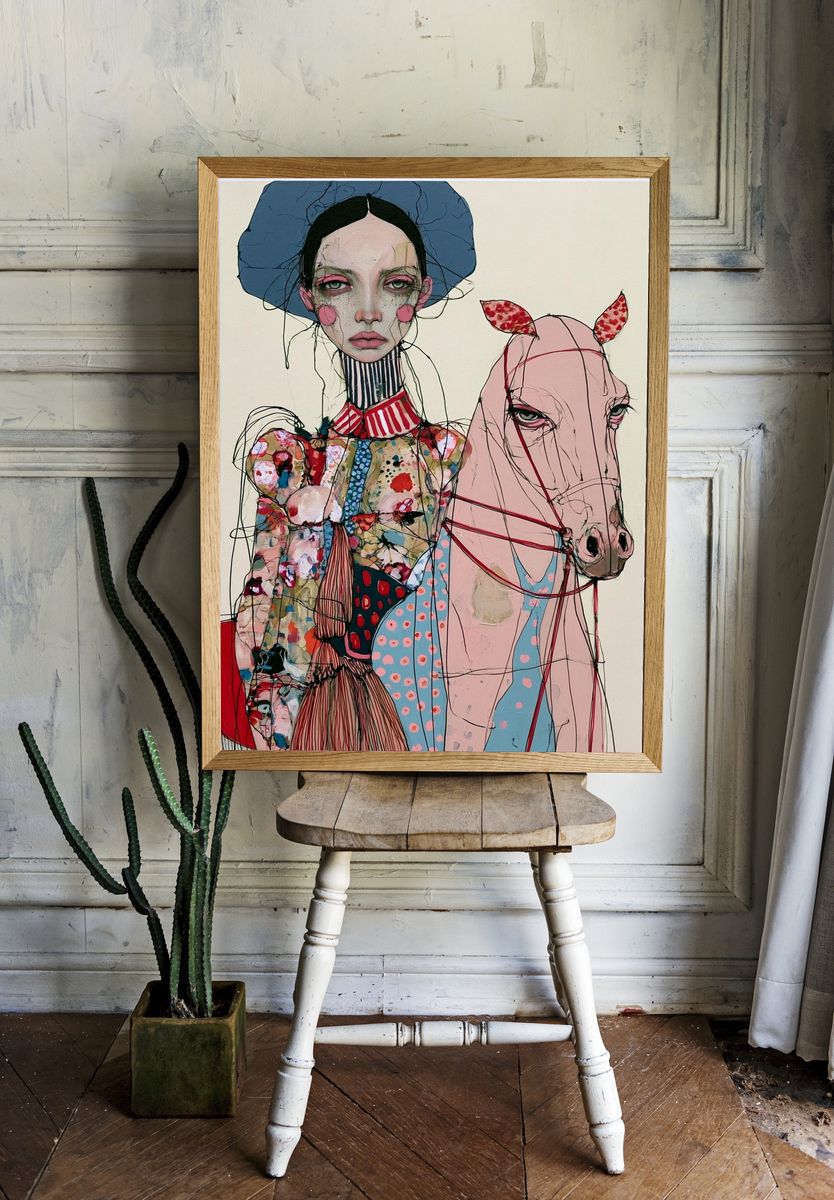 Surreal Fashion Portrait Poster. — room view 1
