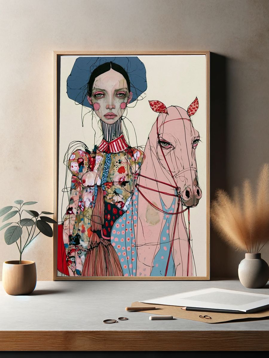 Surreal Fashion Portrait Poster. — room view 2