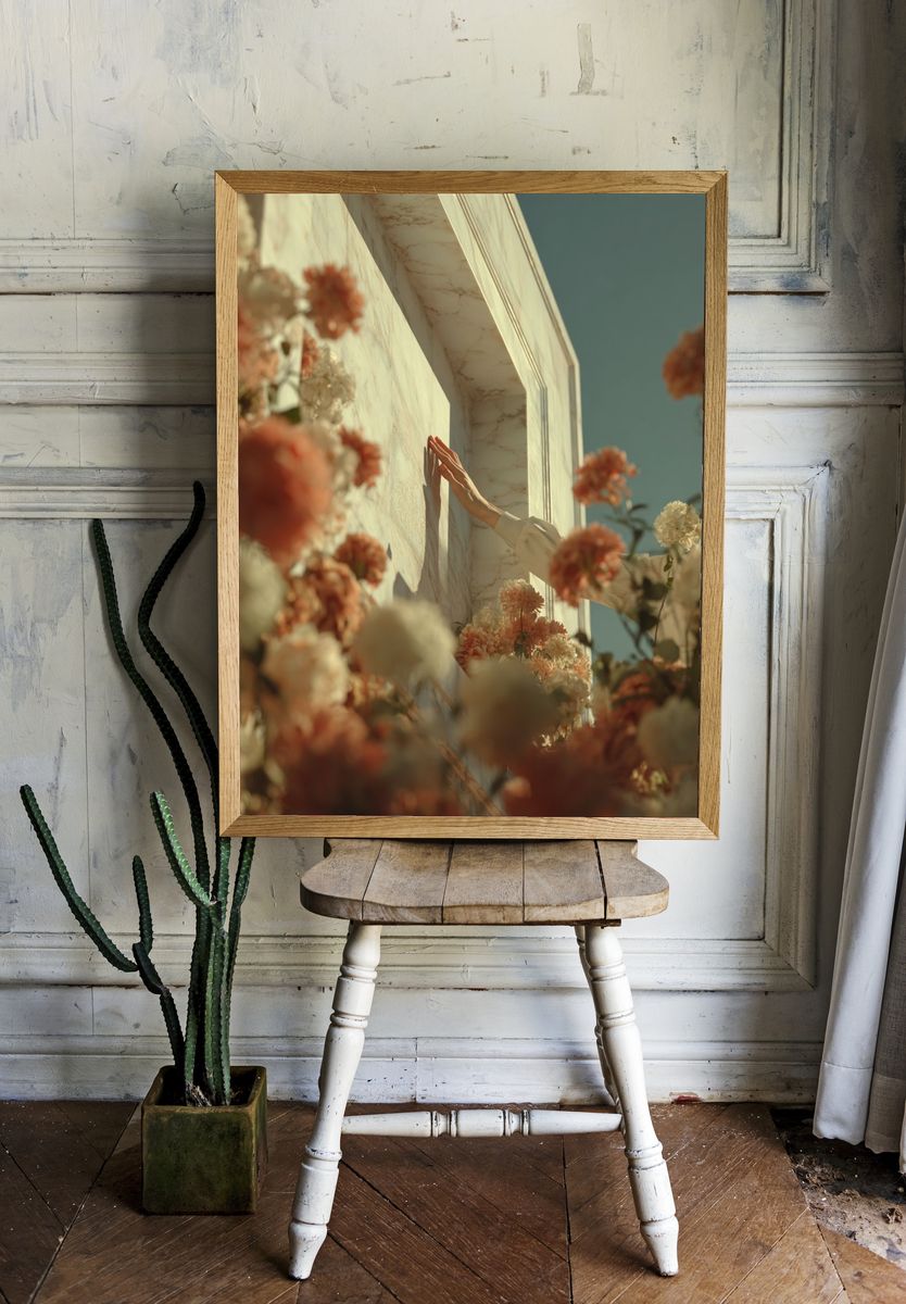Floral Marble Hand Study Poster. room preview