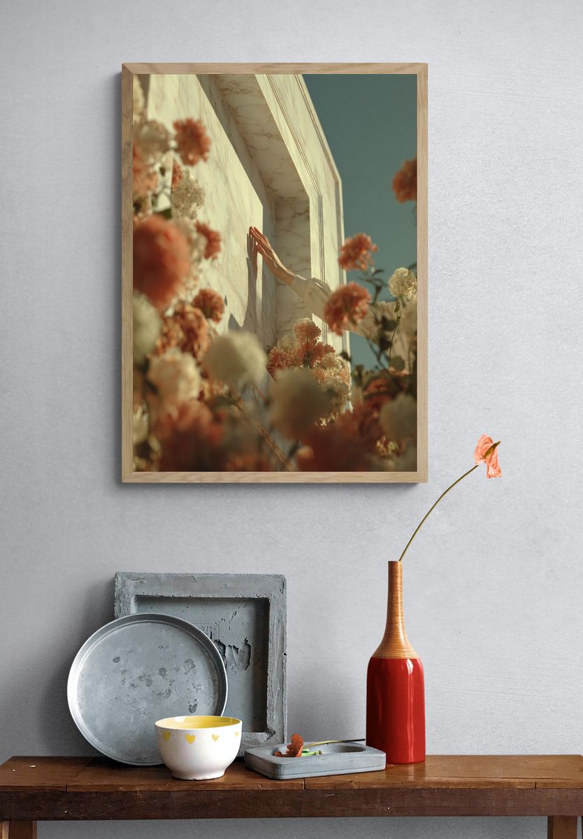 Floral Marble Hand Study Poster. — room view 3