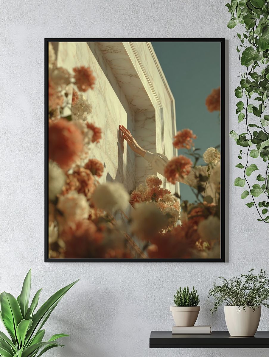 Floral Marble Hand Study Poster. — room view 4