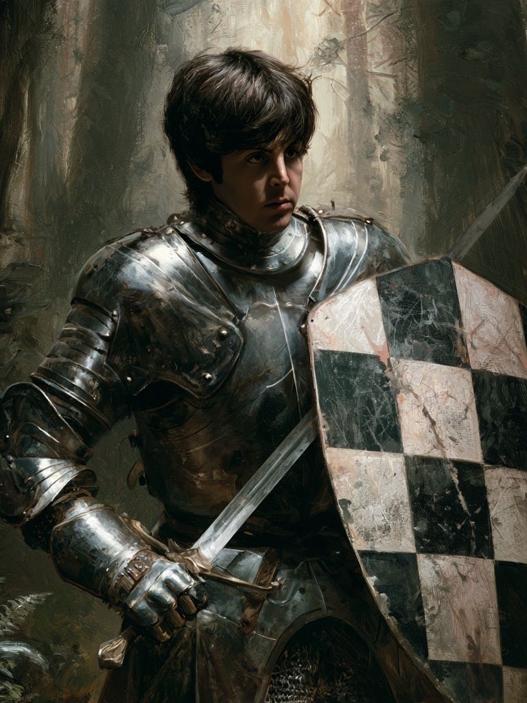 Young Knight in Forest Fine-Art Print. poster detail