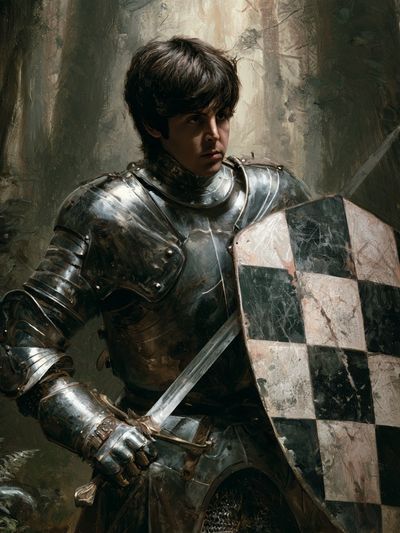 Young Knight in Forest Fine-Art Print.