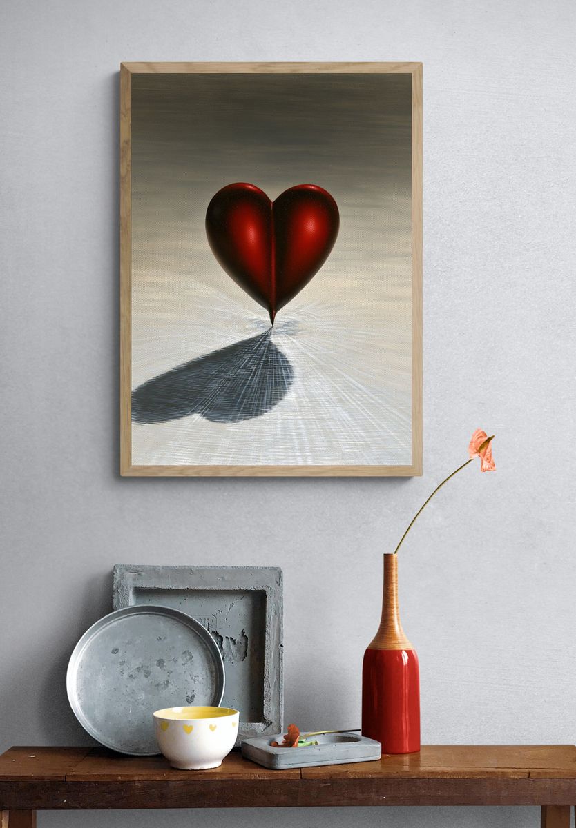 Red Heart Surrealism Print. — room view 3