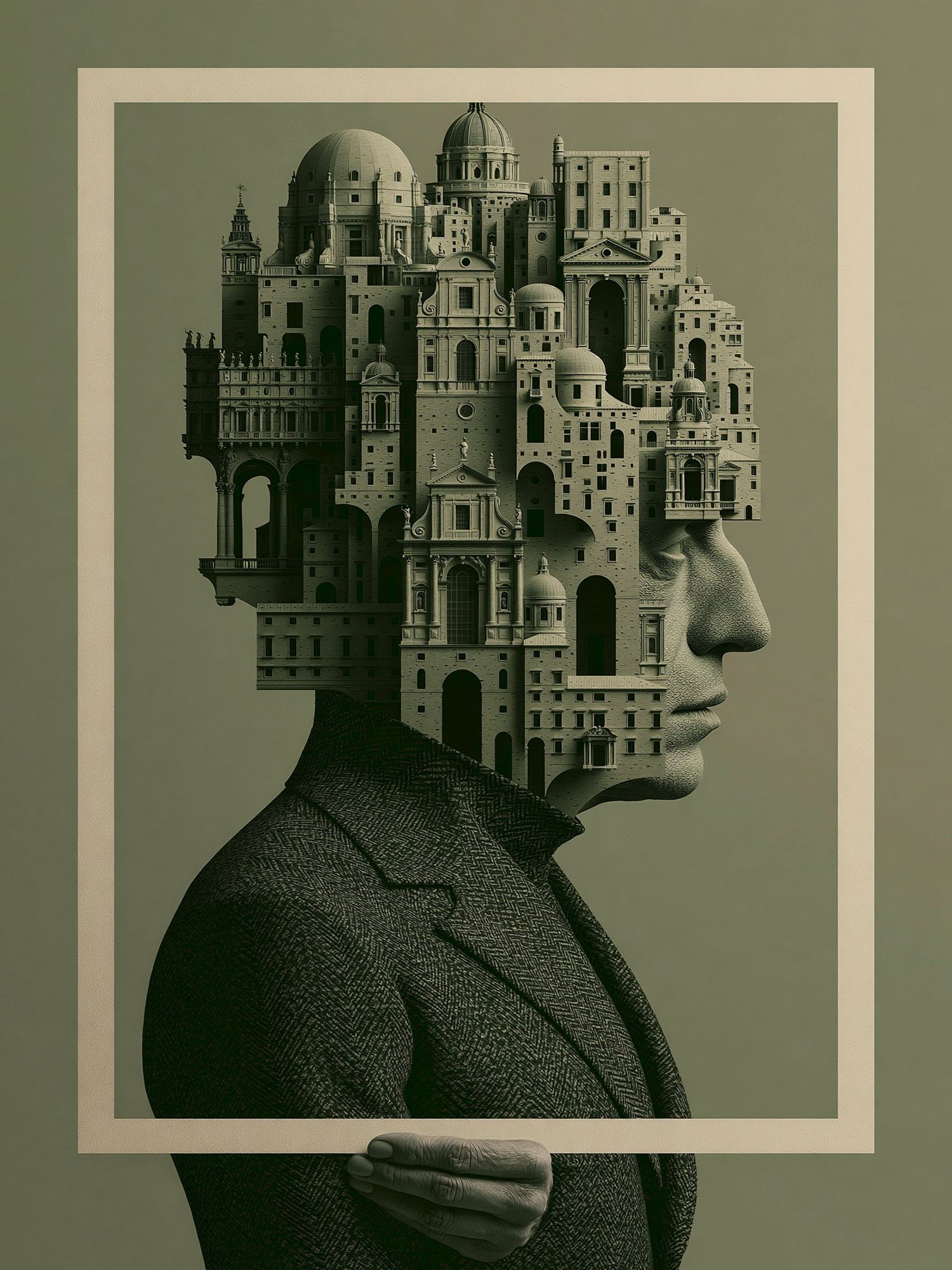 Architectural Head Collage Print. poster detail