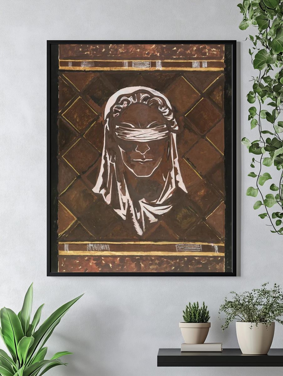 Blindfolded Figure — Contemporary Print. — room view 4