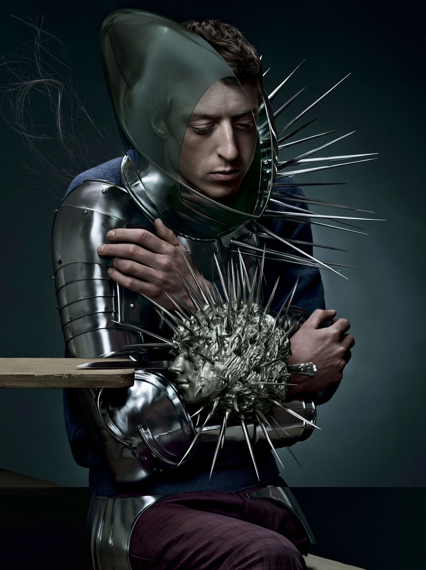 Surreal Metallic Portrait Print. poster detail