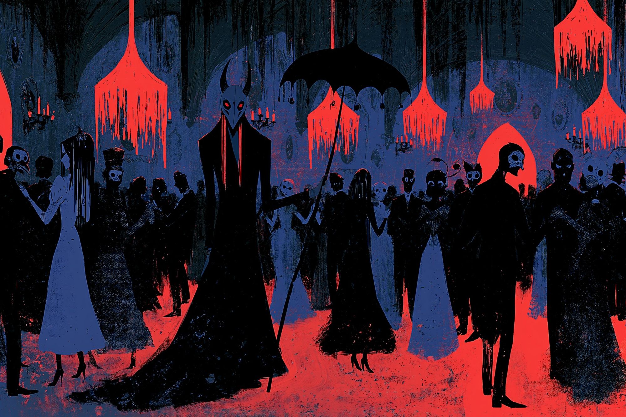 Gothic Masquerade Horror Print. poster — fine-art art