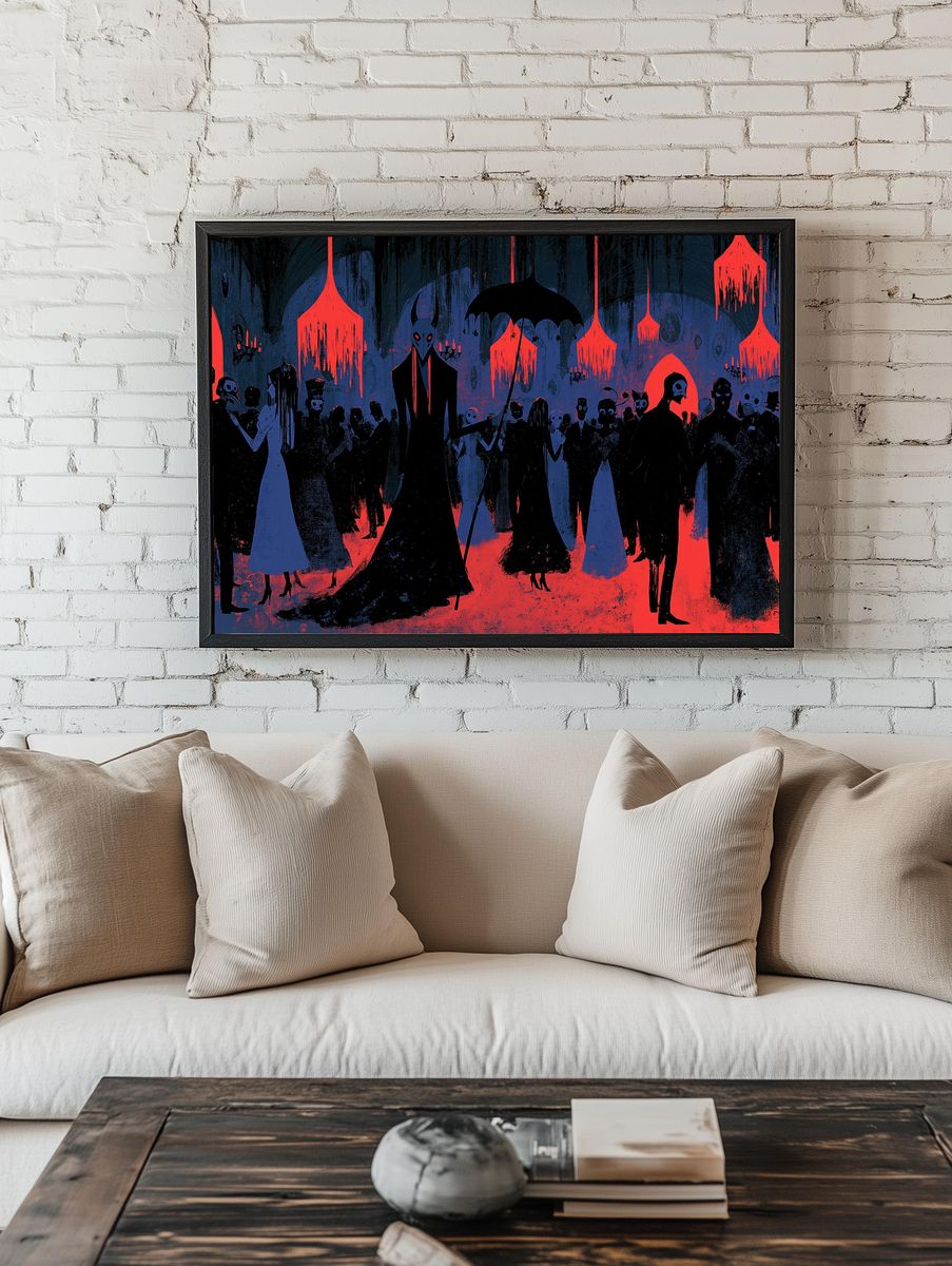 Gothic Masquerade Horror Print. room preview