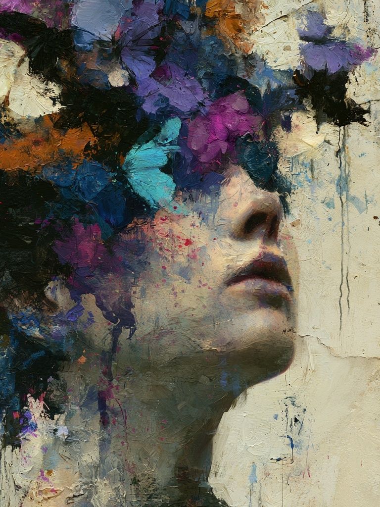 Abstract Woman Portrait Print. poster detail