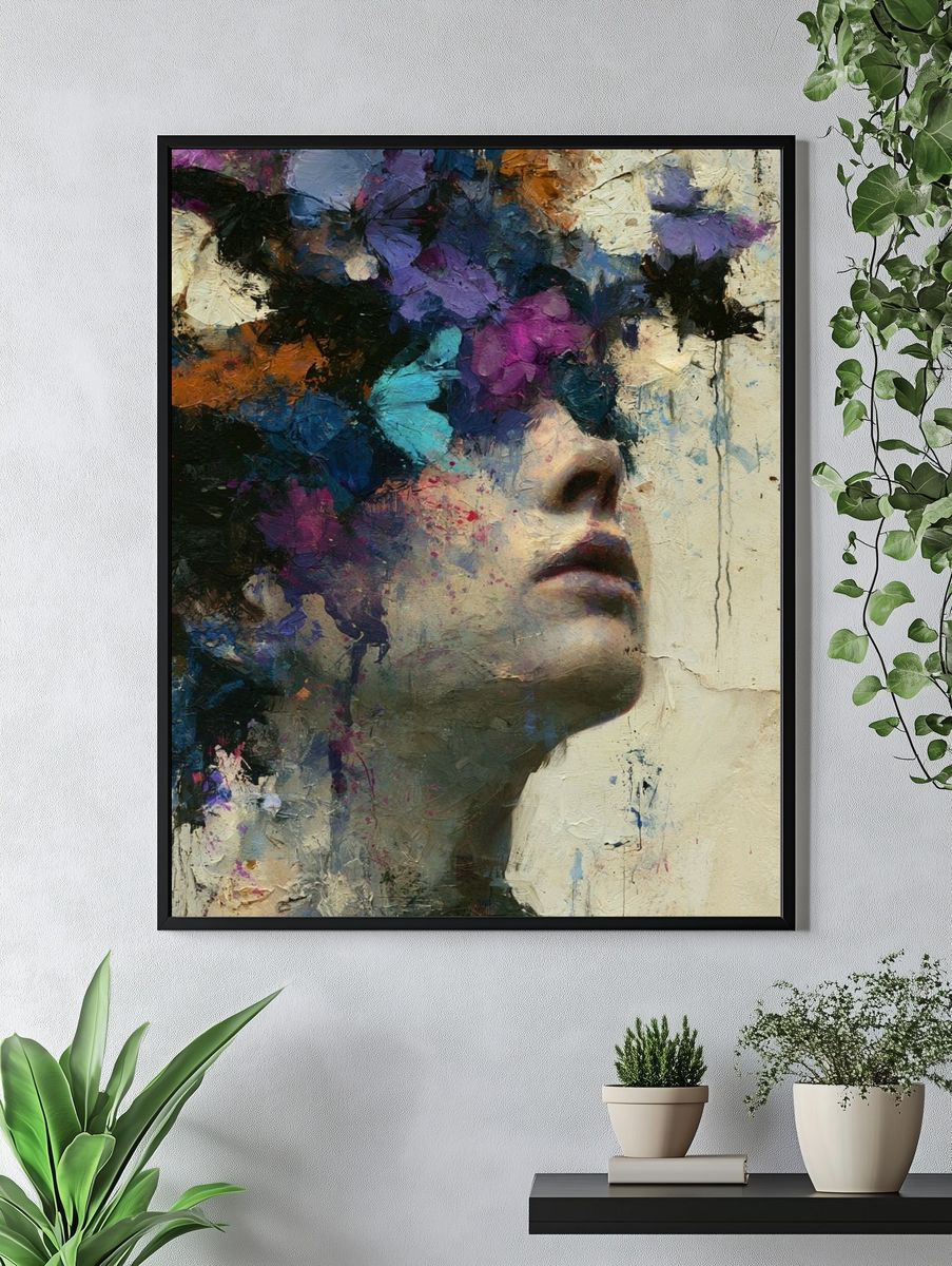 Abstract Woman Portrait Print. — room view 4