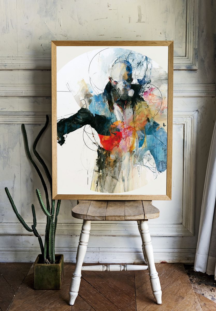 Abstract Figure Expressionism Poster. room preview