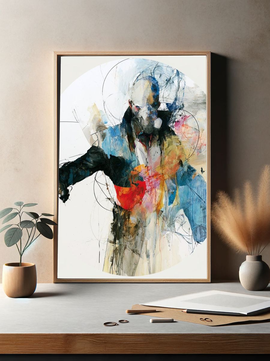 Abstract Figure Expressionism Poster. — room view 2