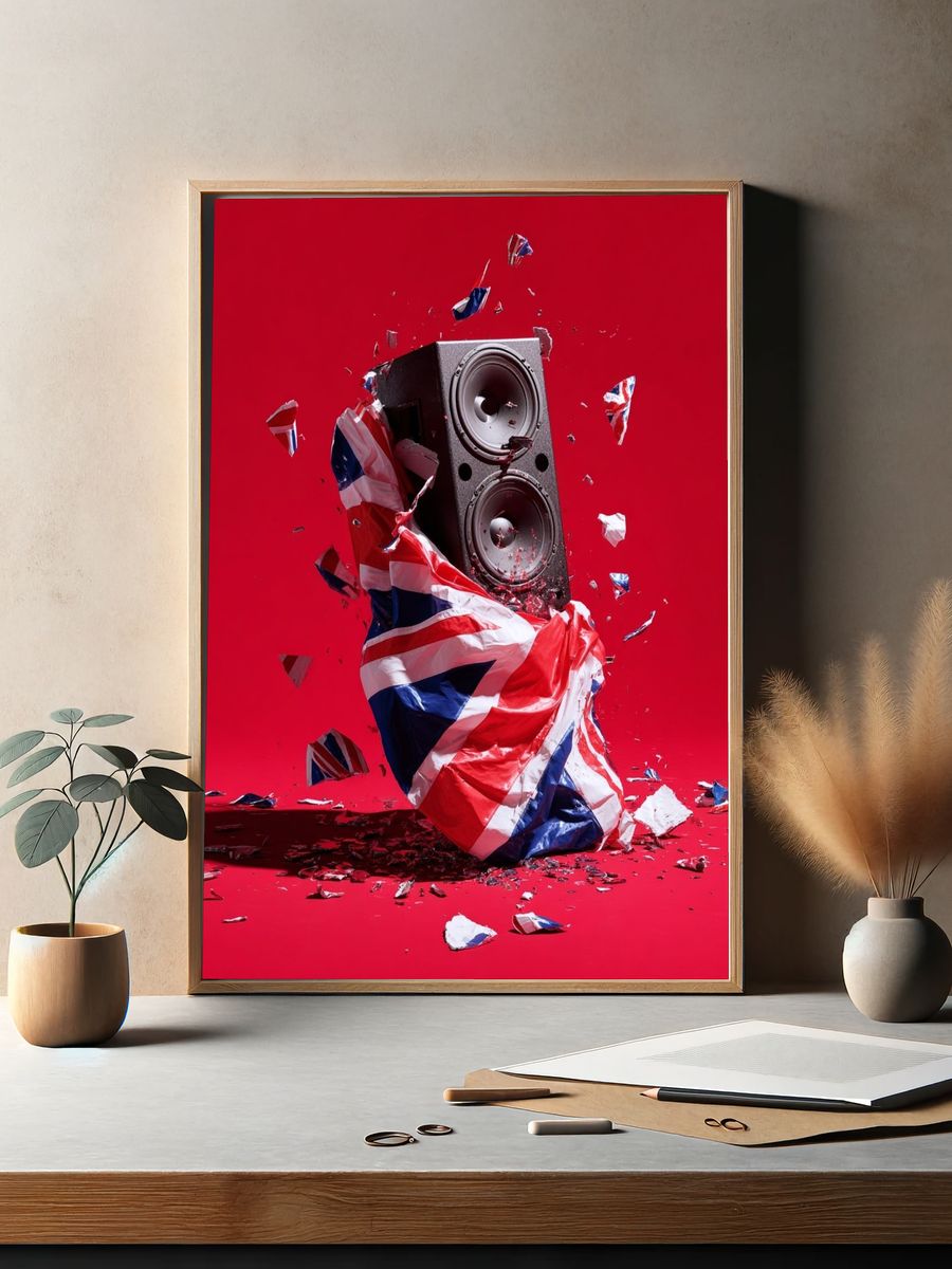 Union Jack Speaker Pop Art Poster. — room view 2