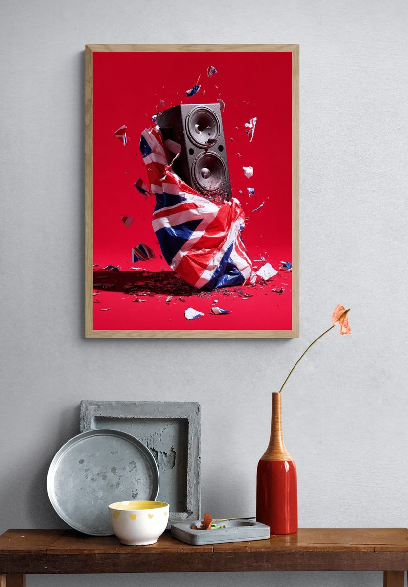 Union Jack Speaker Pop Art Poster. — room view 3