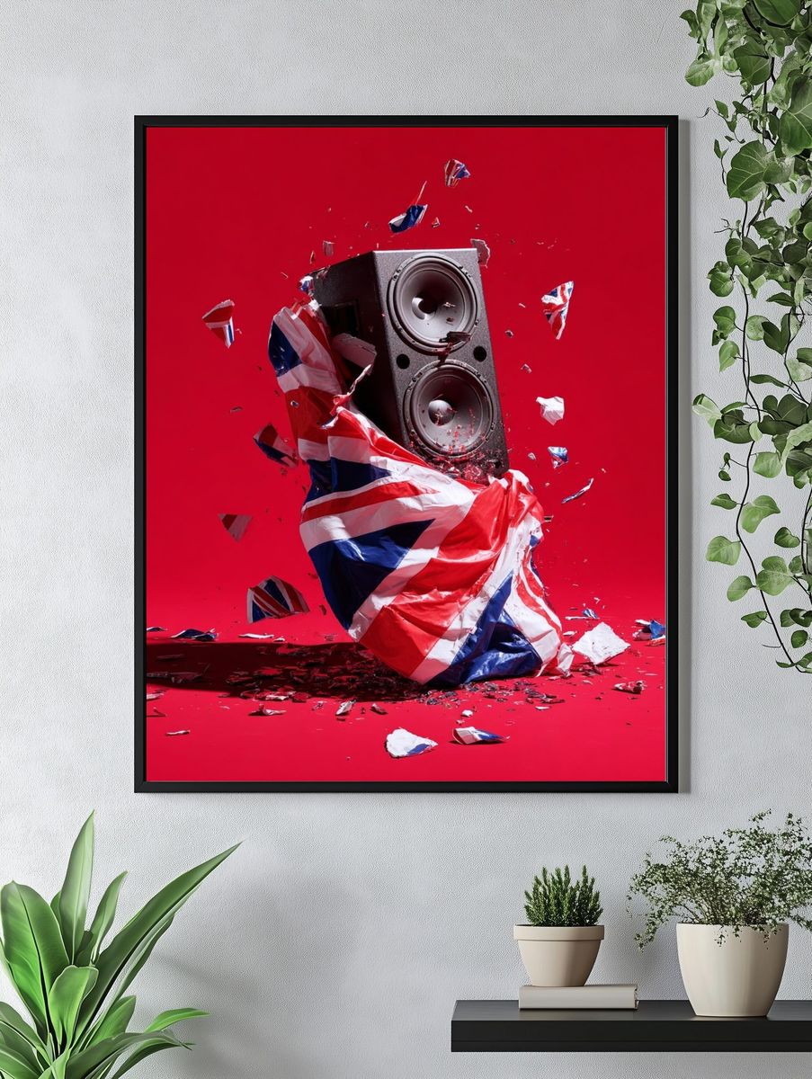 Union Jack Speaker Pop Art Poster. — room view 4